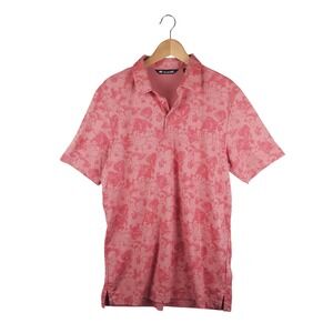 Travis Mathew Mens Short Sleeve Cactus Fruit Golf Polo Shirt Size L Dusty Rose